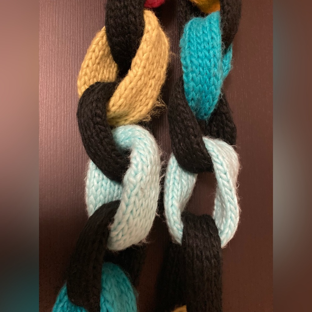 Little Miss Matched Colorful Chunky Knit Loop Chain Link Infinity Scarf 42” - Picture 8 of 11